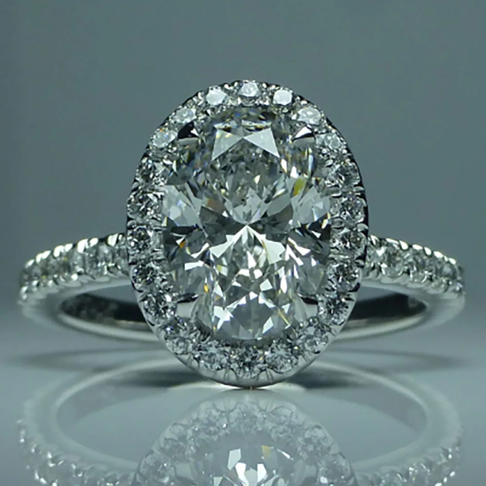 Сега платиновое годежен пръстен PT950 на годишнина от сватбата, годежен пръстен с муассанитом с овална форма, с тегло 1 2 3 4 5 карата, модерен пръстен с диамант от муассанита