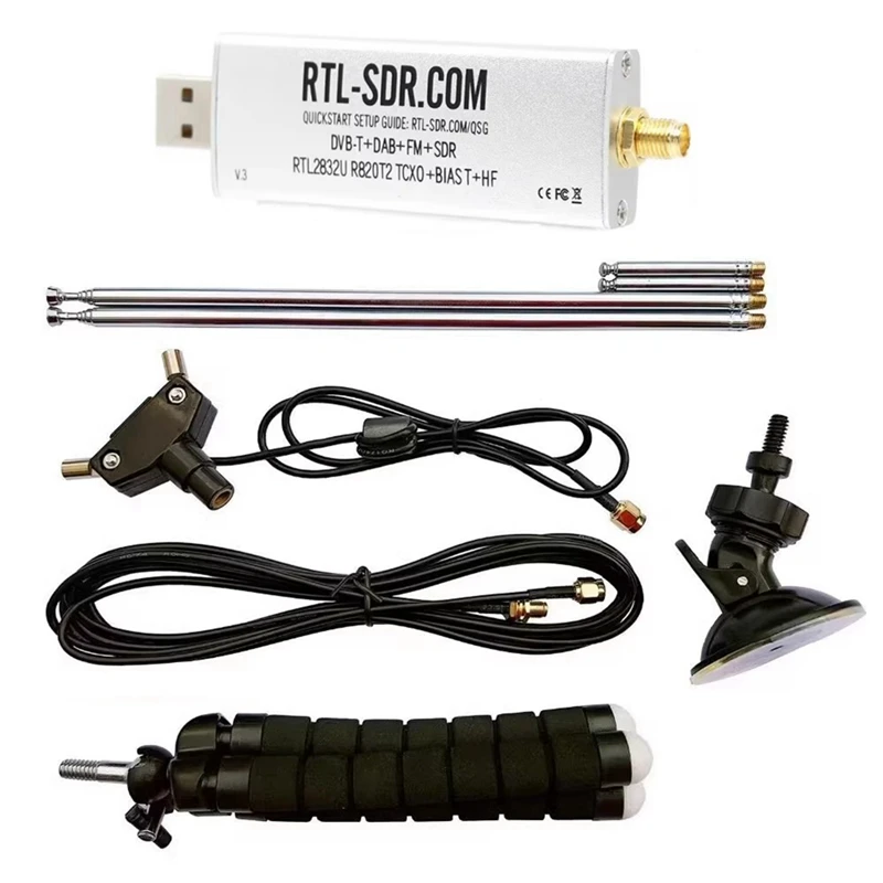 За RTL-SDR Blog V3 R820T2 TCXO Приемник + Антена Пълен Комплект резервни Части Biast SMA Програмно-дефинирано Радио 500 khz-1766 Mhz До 3,2 Mhz