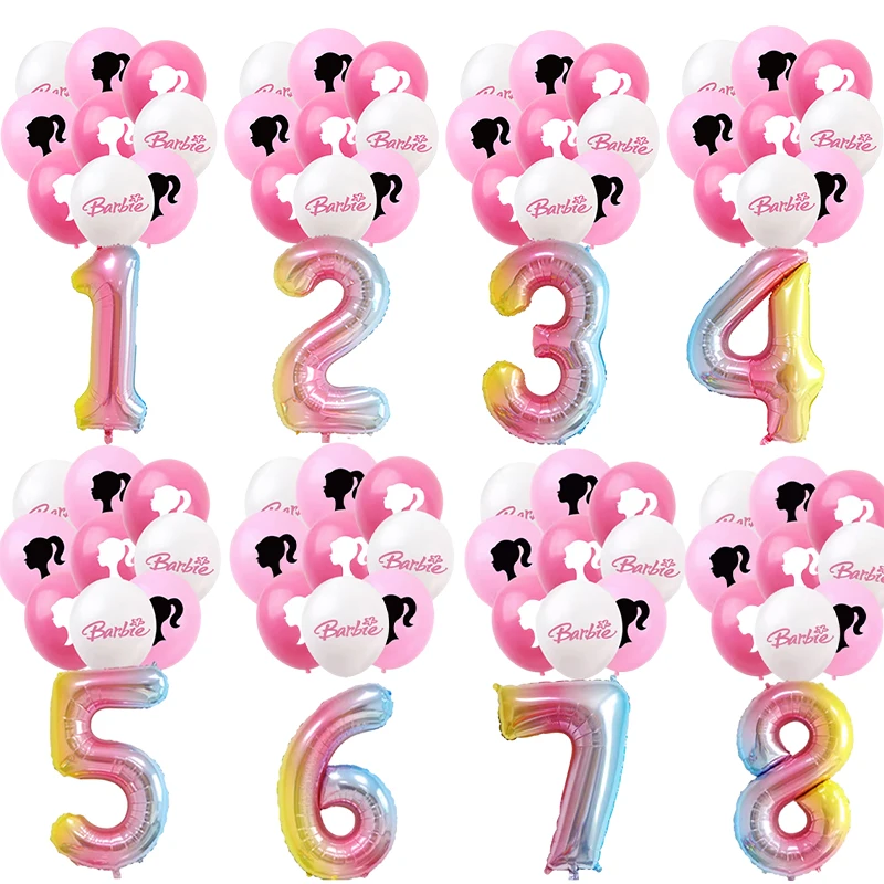 Kawai Сам Барби Розов Балон Аниме Рисунка Деца, Момчета И Момичета Рожден Ден Украси 1-10 Години Децата Душата На Детето С Балони