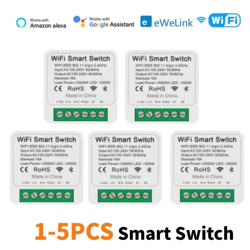 16A eWeLink Wifi Smart Switch Mini САМ Модул Ключове Светлина 2-полосное Управление Таймер Безжичен Ключ Подкрепа Алекса Google Home