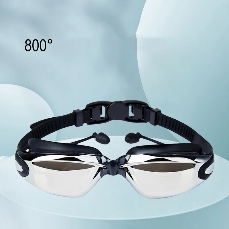 Лещи за PC със защита от мъгла и ултравиолетовите За мъже и жени, водоустойчиви Регулируеми силиконови очила за плуване при късогледство, Професионални очила за плаж, гмуркане