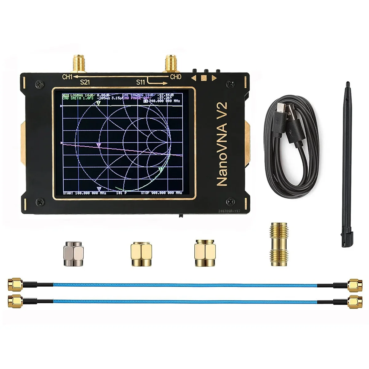 Вектор мрежов анализатор NanoVNA V2 S-A-A-2 50 khz-3 Ghz HF MF VHF UHF 3.2-инчов Мрежов Анализатор спектрални антени