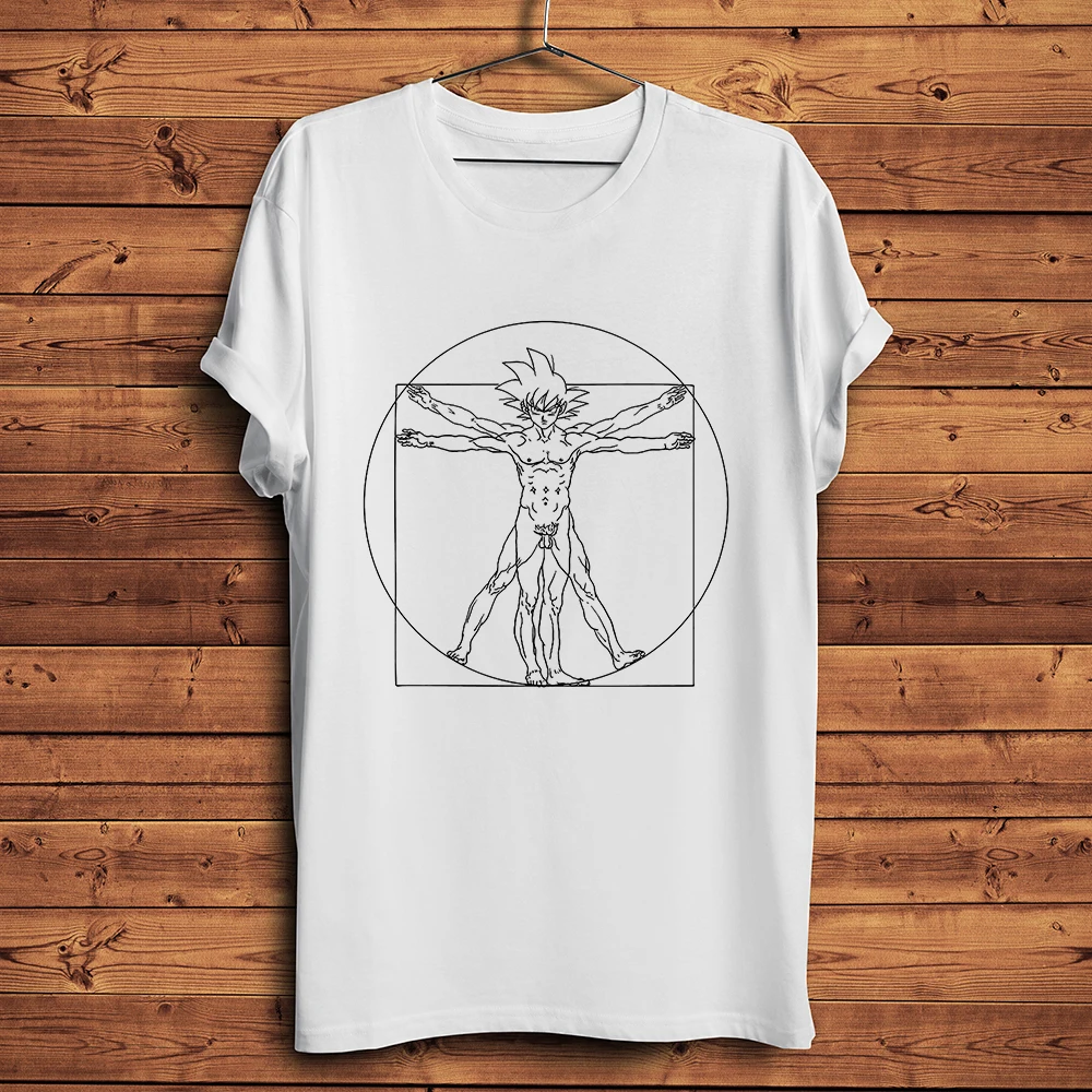 Leonardo da Vinci Uomo vitruviano Proportion забавна тениска с аниме за мъже, нова бяла ежедневни тениска homme cool онази, градинска тениска