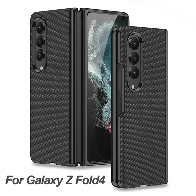 GKK За Samsung Galaxy Z Fold 4 Калъф От Галванична на Кожата С Противоударной Рамка Задната част на Кутията на Телефона За Galaxy Z Fold4 Твърд Калъф С покритие
