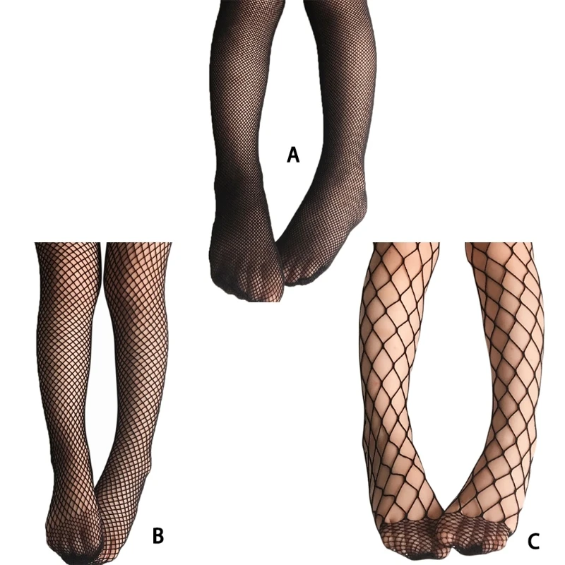 Модни мрежести чорапи за момичета, Детски Чорапи в рибарска мрежа, Черни чорапогащи, чорапогащник