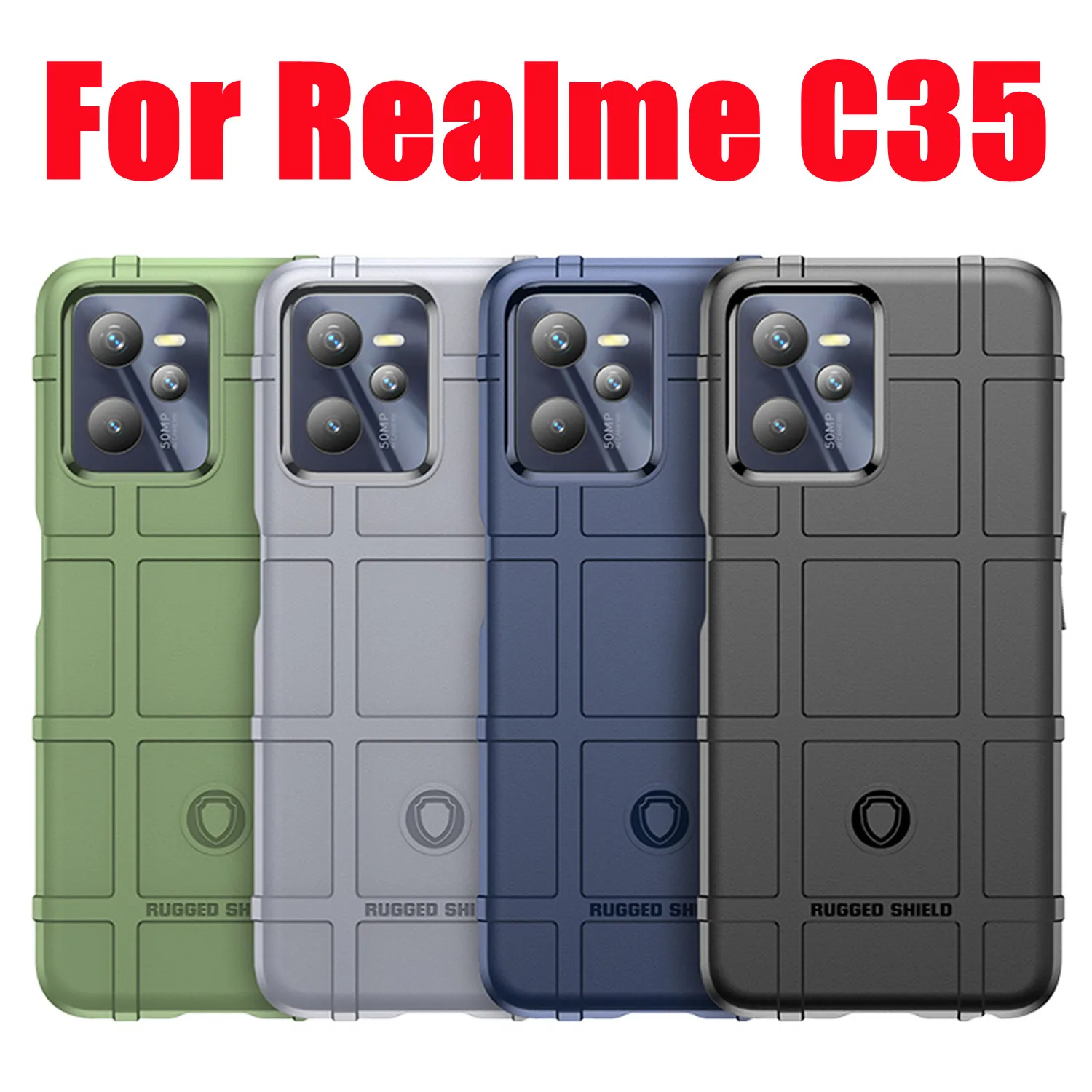 За Realme C35 Здрав защитен устойчив на удари брониран калъф за Realme 9 Pro 9 Pro Plus калъф-хастар