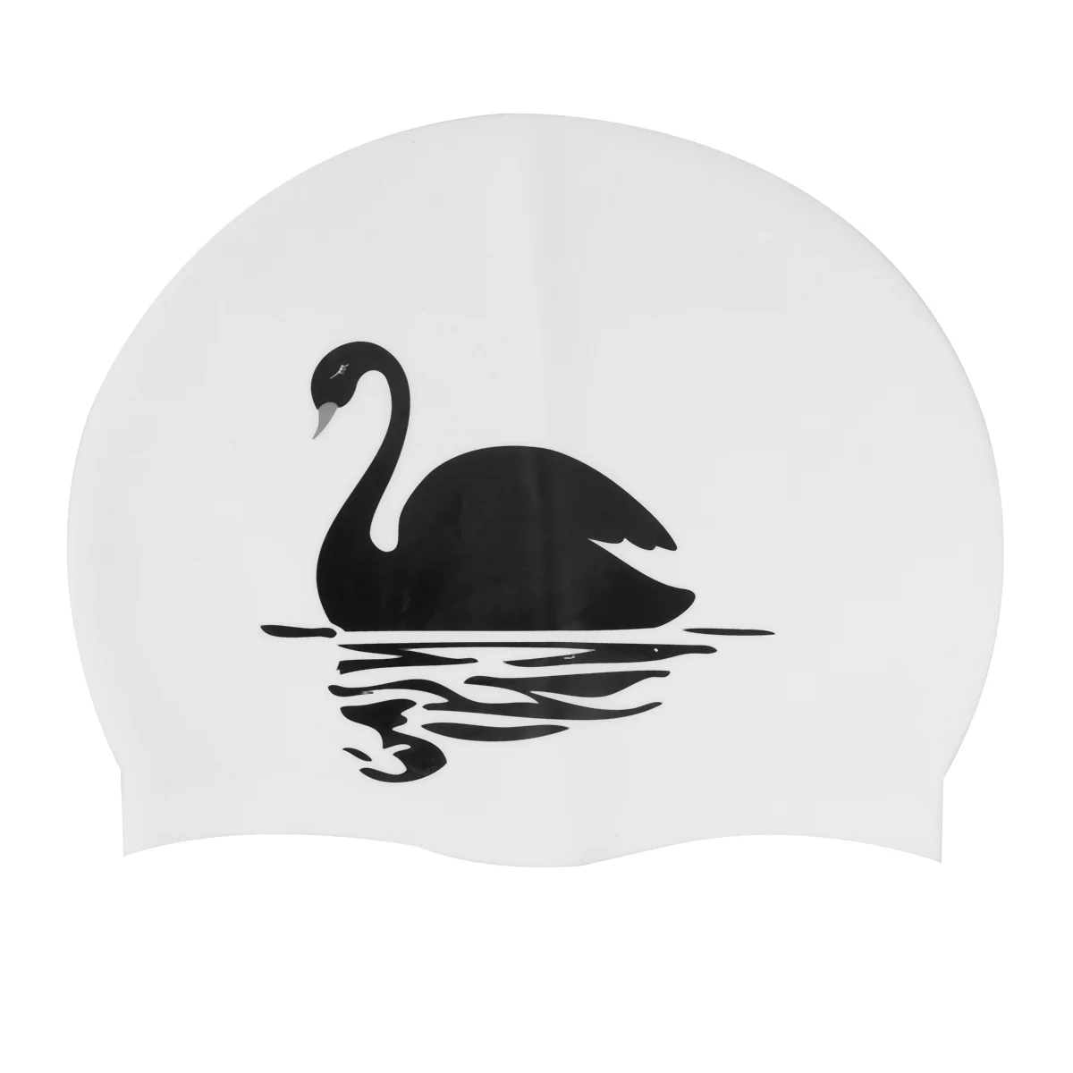Шапка за плуване с принтом лебед, силикон водоустойчив шапки за плуване, с дълга коса, шапка за плуване, шапка за плуване принадлежности за плуване за жени, жени