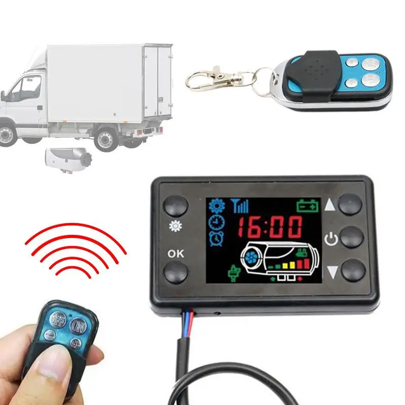 Контролер на паркинг нагревател с регулируем LCD дисплей, дистанционно управление с таймер, Портативен контролер воздухонагревателя с бутон