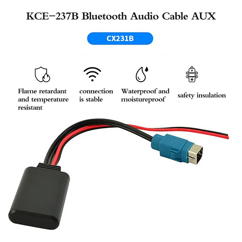 1бр Автомобилен Bluetooth 5.0 Безжичен Музикален Адаптер за Alpine Radio AUX Кабелен Адаптер KCE-236B CDE9885 9887 към смартфон