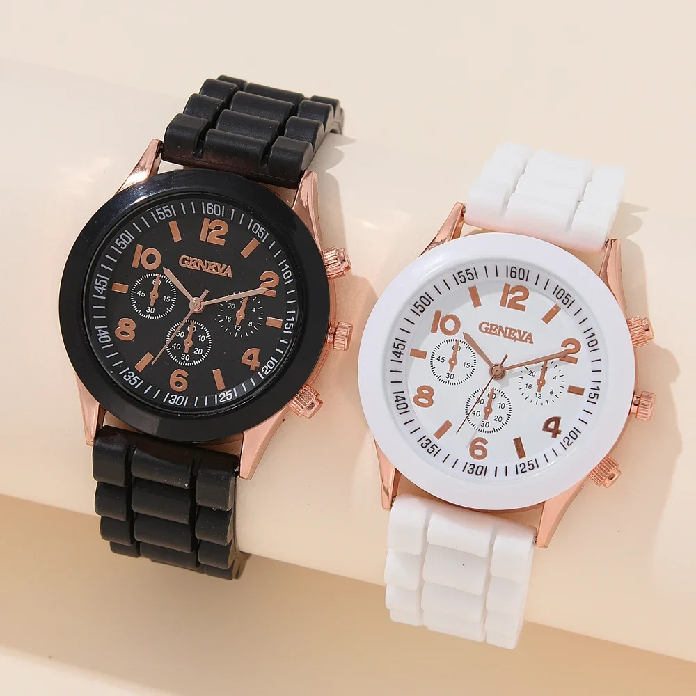 Нови луксозни Дамски часовници, Модни Луксозни Елегантен ръчен часовник от сплав, каишка силикон, за няколко часа, Кварцов Празнични подаръци