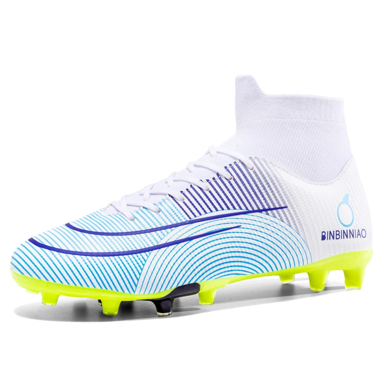 2023 Професионални мъжки футболни обувки с висок берцем, футболни маратонки FG / TF карта, лека устойчива на плъзгане детски спортни обувки за тренировки на трева