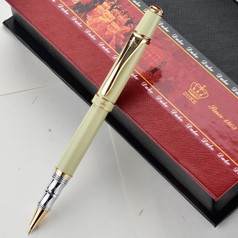 Перьевая дръжка White Duke & Golden Metal E Fine с върха на 0,38 mm, Чернильная писалка за писане, Бизнес DFP018