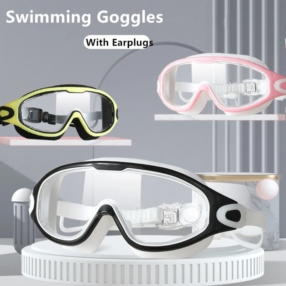 Многоцветни регулируеми плувни очила с широк преглед, равна светлина, фарове за силиконови очила за плуване, слънчеви очила за плуване, слънчеви Очила за гмуркане