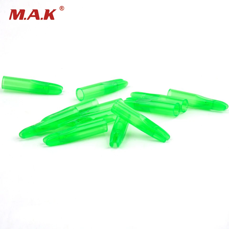 50 бр. /опаковане. Зелената стрелка Пластмасови накрайници за стрели от въглеродни влакна и фибростъкло са Подходящи за стрелите на външния диаметър 6 мм