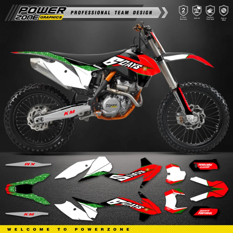 PowerZone Motorcycle Team Графични Decal Комплект Стикери За KTM SX SXF MX 2013-2015 EXC XCW Ендуро 2014-2016 от 125 до 500cc 92